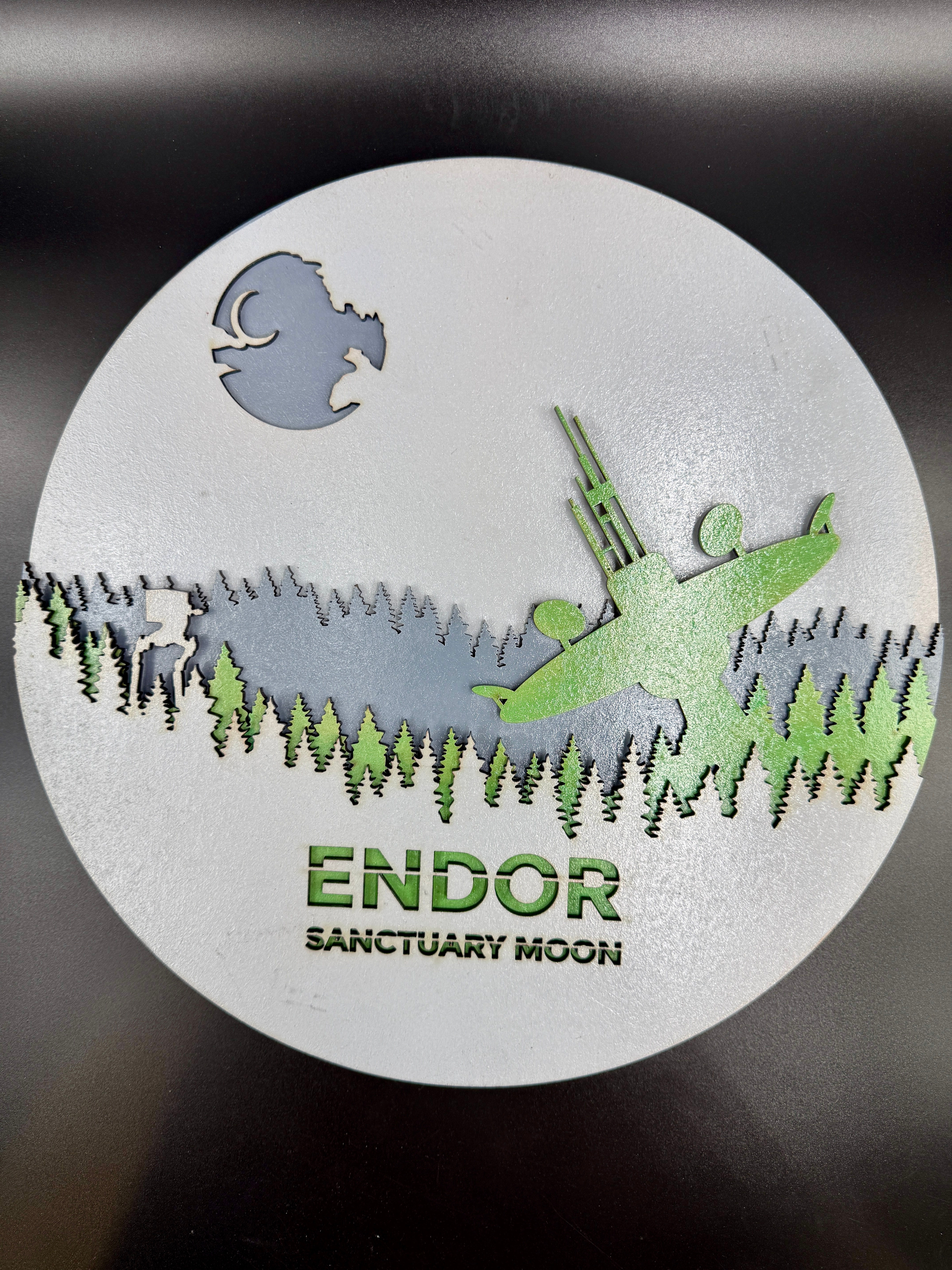 Star Wars Inspired Wooden Multilayered Planet "ENDOR" Wall Art