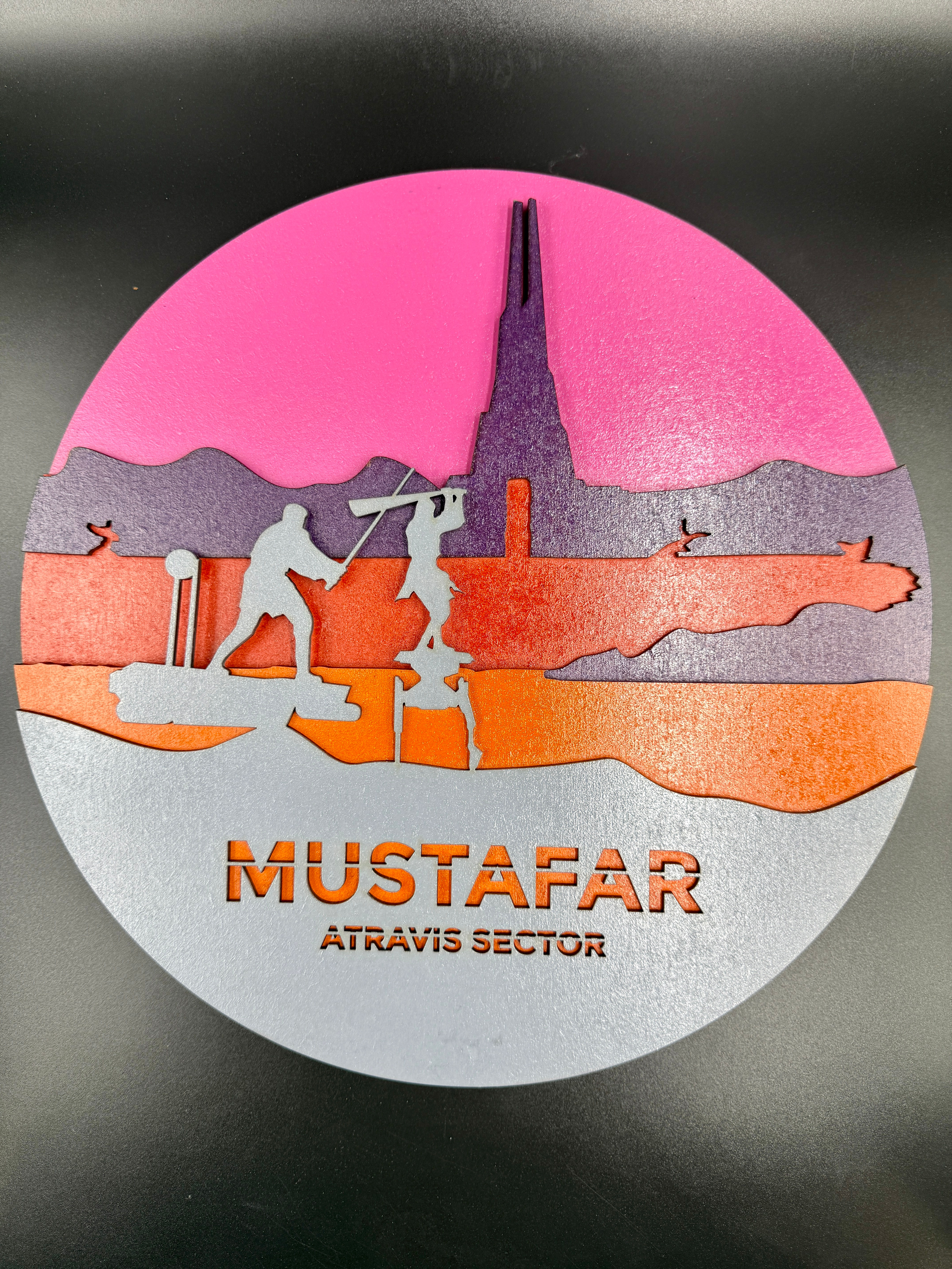 Star Wars Inspired Wooden Multilayered Planet "MUSTAFAR" Wall Art