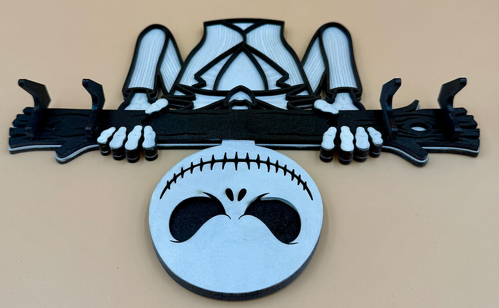 Thumbnail: Jack Skellington Inspired Wooden Family Key Holder