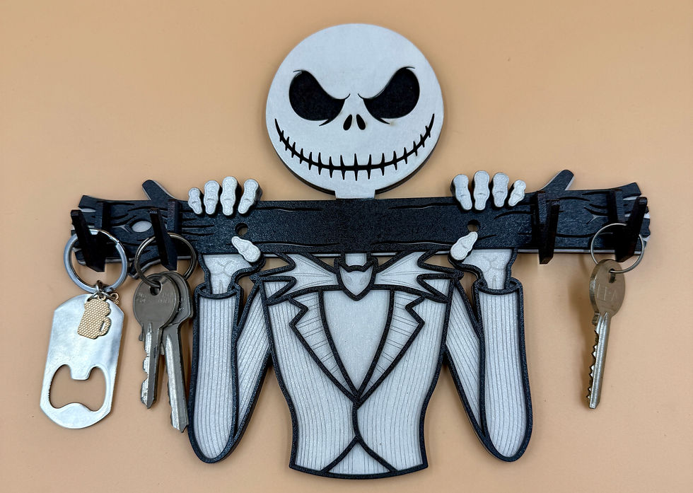 Thumbnail: Jack Skellington Inspired Wooden Family Key Holder