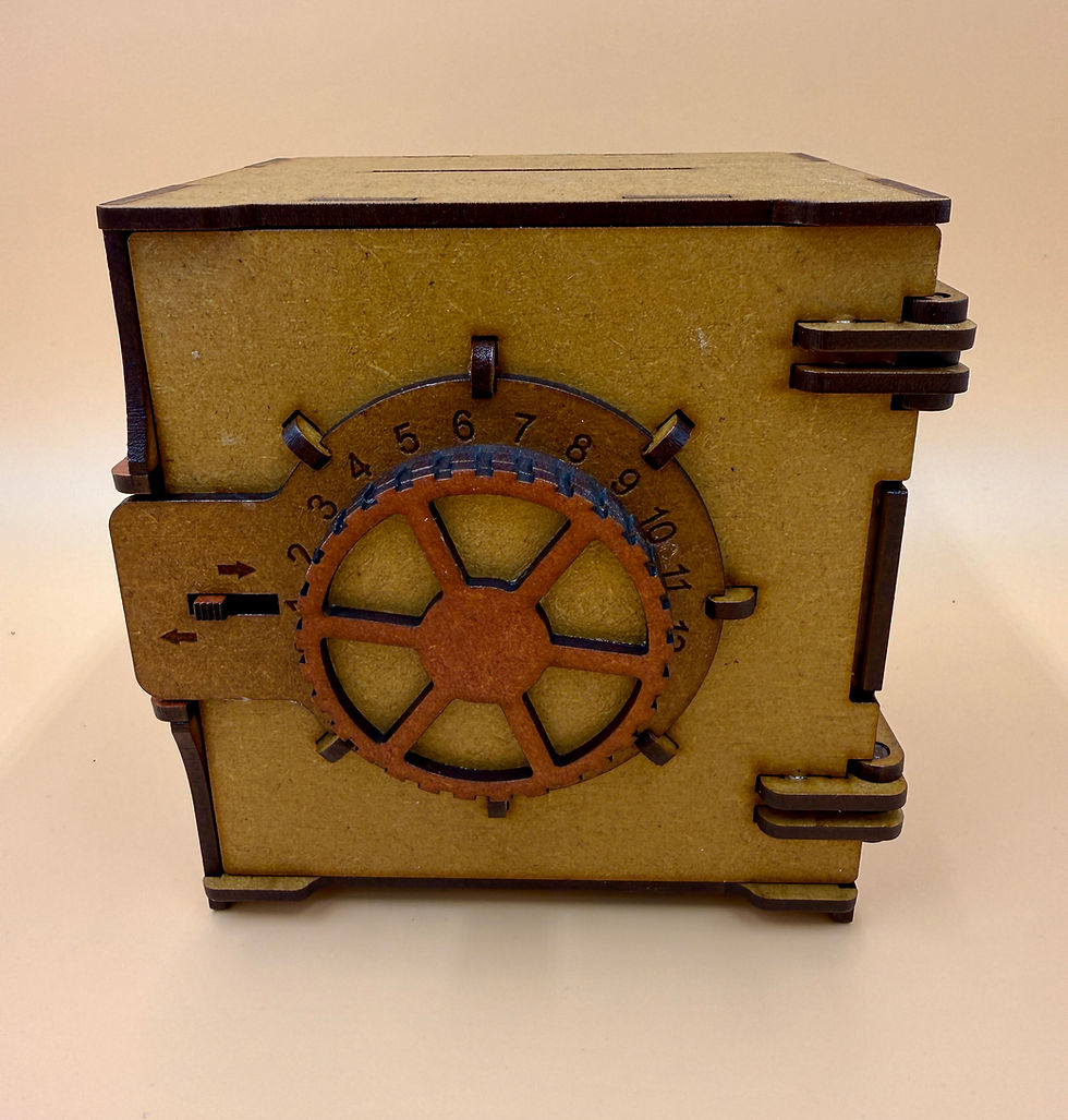 Thumbnail: Wooden Safe Money Box With Mechanical Combination Lock
