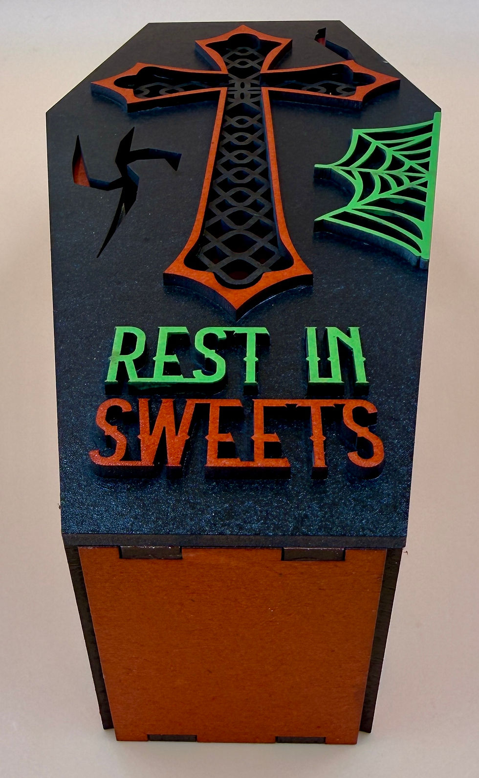Thumbnail: Wooden Coffin Candy Box For Horror Lovers