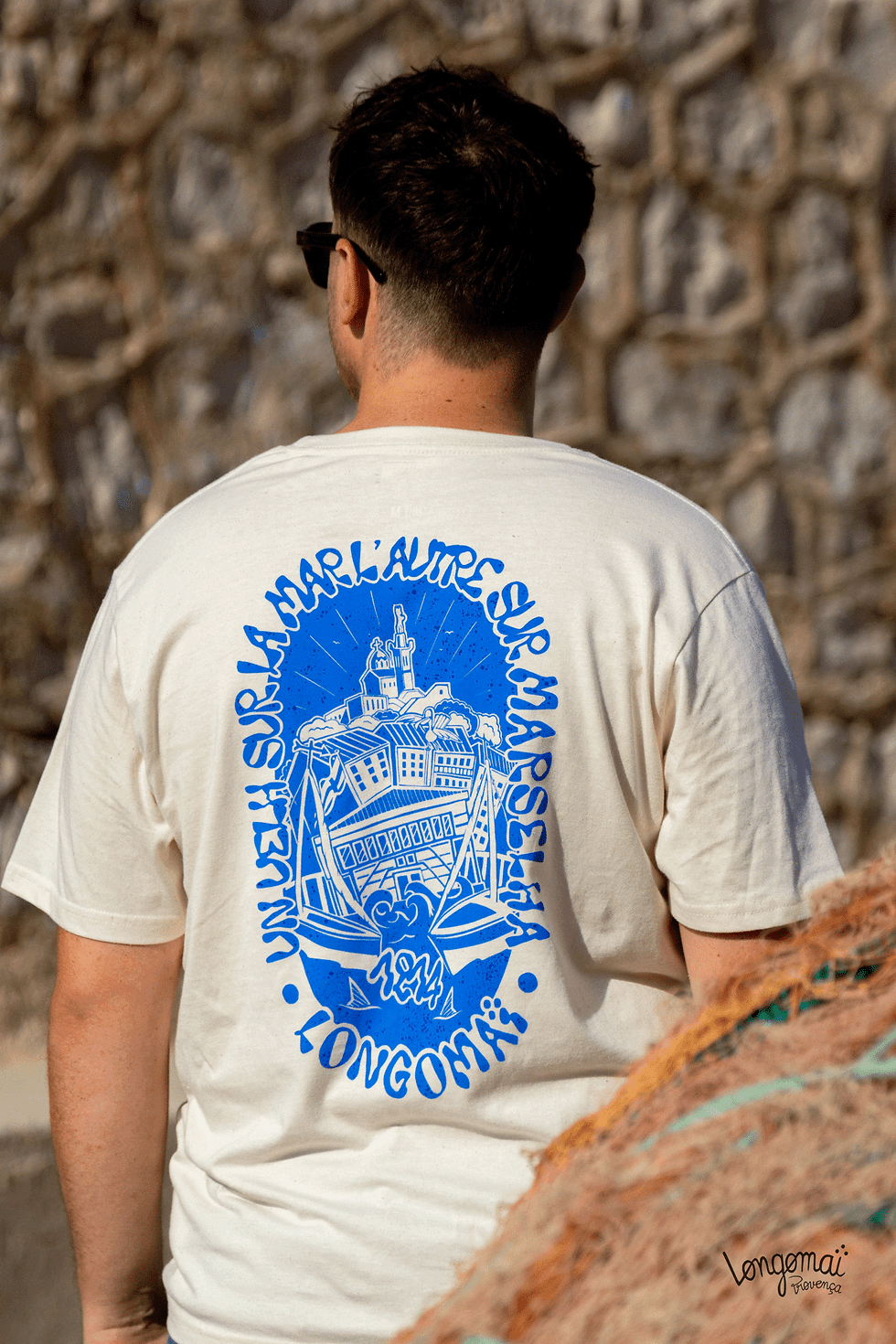 Miniature : T-Shirt PHOCEA Natural et Noir – Marseille Bonne Mère Longomai