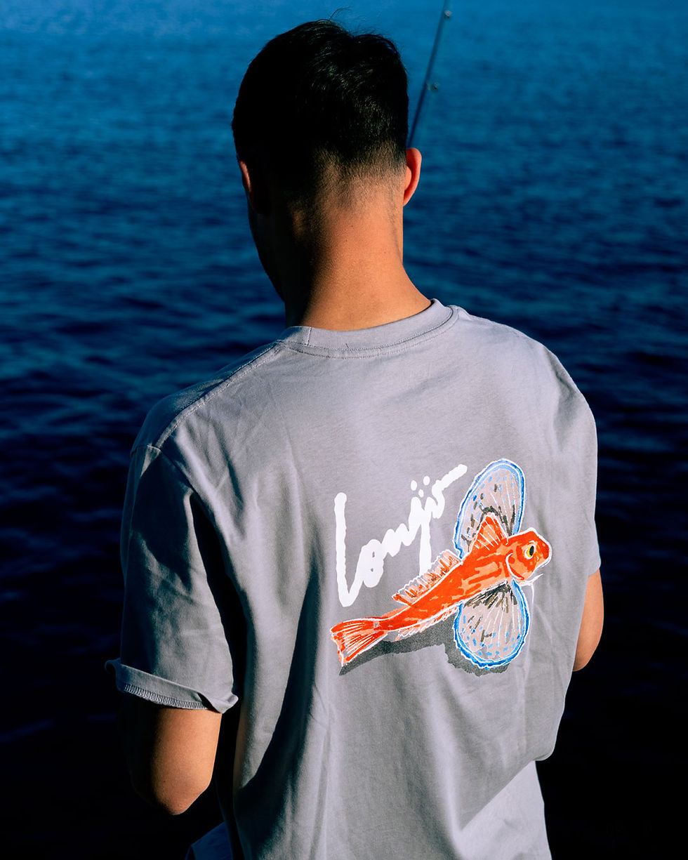 Miniature : T-Shirt  Gris Nardo "GALINETTE" Rouget des Calanques – Longomai Provença