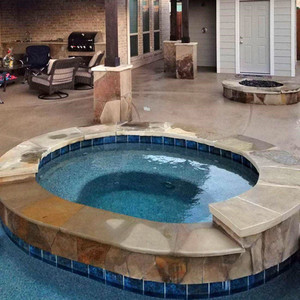 Free Form Pool & Spa | Cypress, TX | Pool House & Firepit