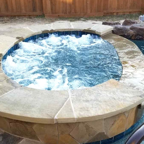 Custom Pool + Spa with Pool House, Patio Cover, Outdoor Kitchen and Fire Pit