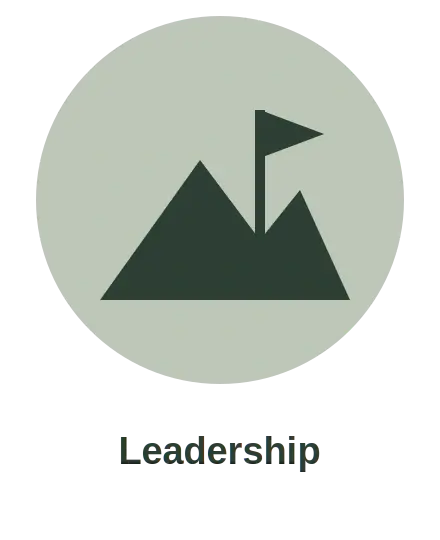 Leadership icon, flat illustration, blue and orange, square