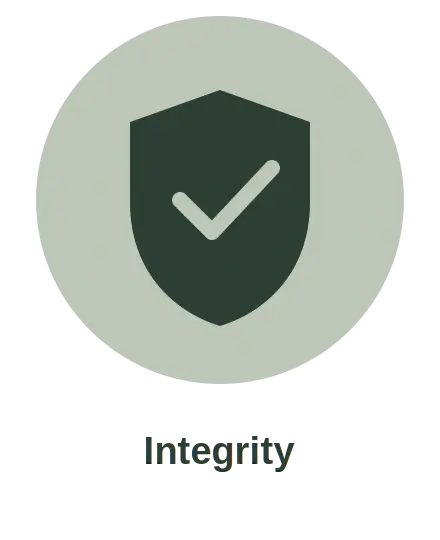 Integrity icon, flat illustration, blue and green, square