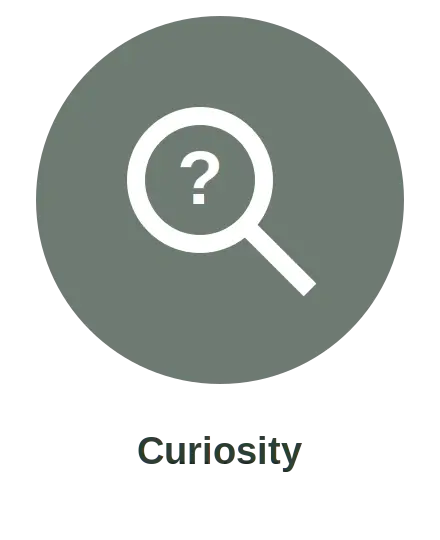 Curiosity icon, flat illustration, yellow and blue, square