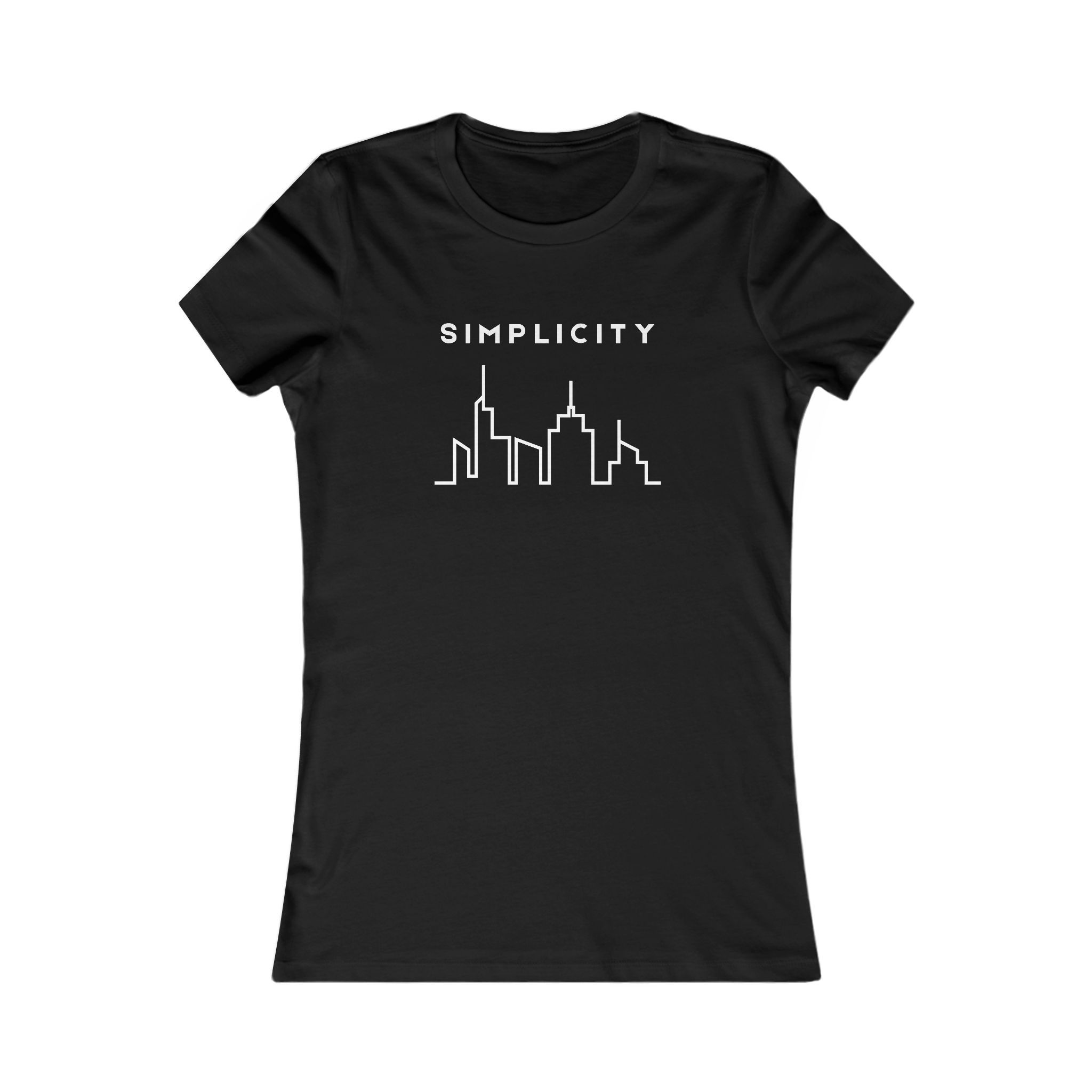 Simplicity Skyline Women's Tee — Minimal City Outline Graphic Shirt