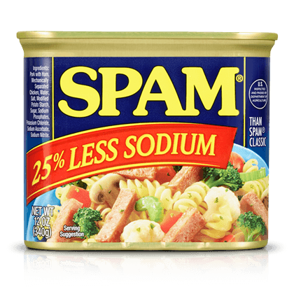 Spam 25% Less Sodium