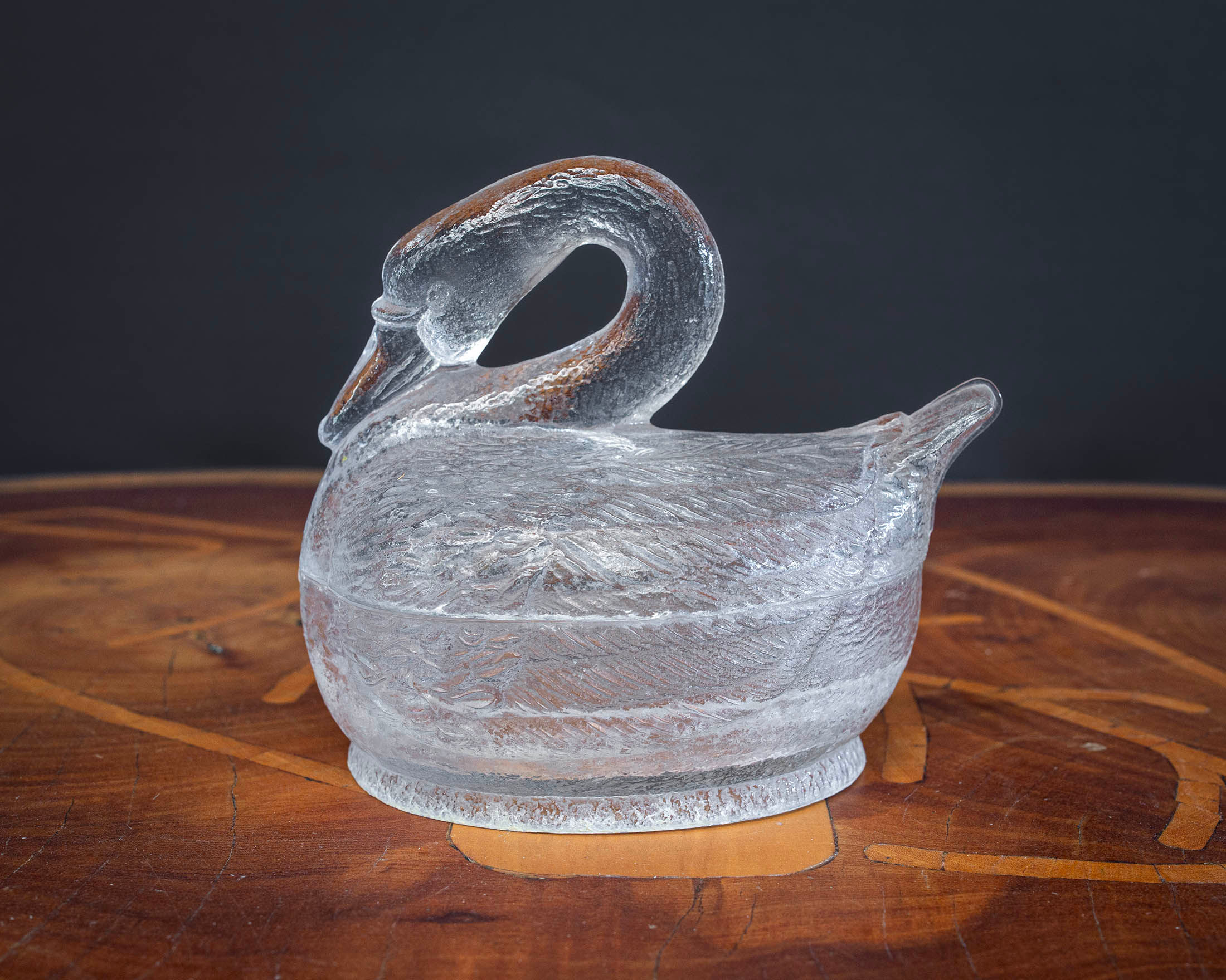 Cisne em Vidro Prensado Francês – Portieux Vallerysthal