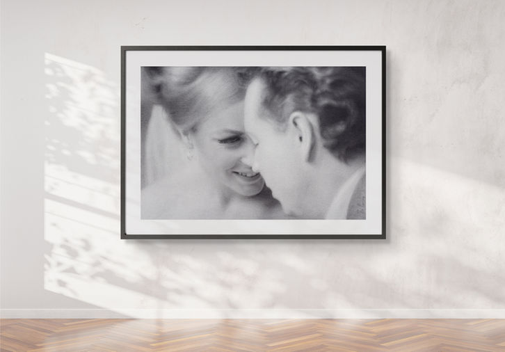 Unique wedding portrait gift by artist Ilse Nass in Maastricht.