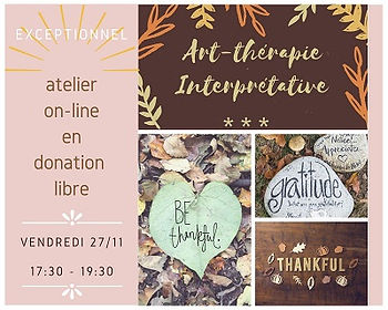 atelier exceptionnel d'art-thérapie en ligne, sur le thème de la Gratitude