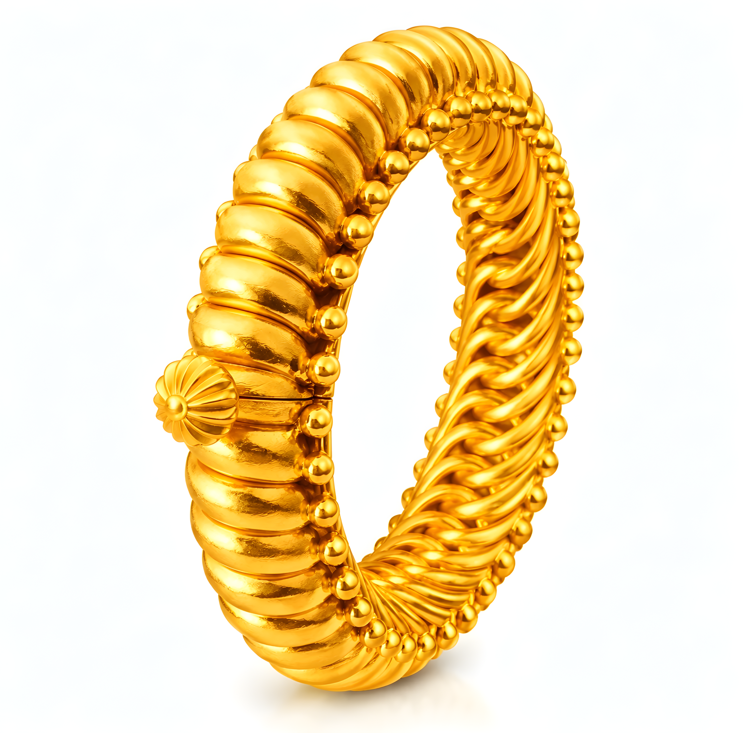 Nakash Collection Articulated Ribbed Segment Gundu Kada