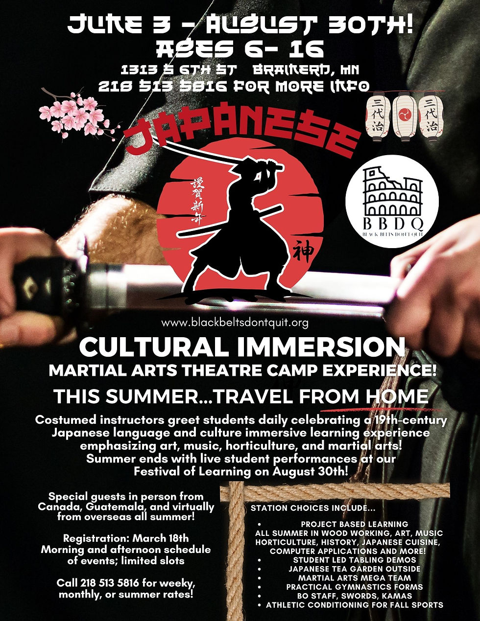 MARTIAL ARTS THEATRE EXPERIENCE 2024 Summer Camp!