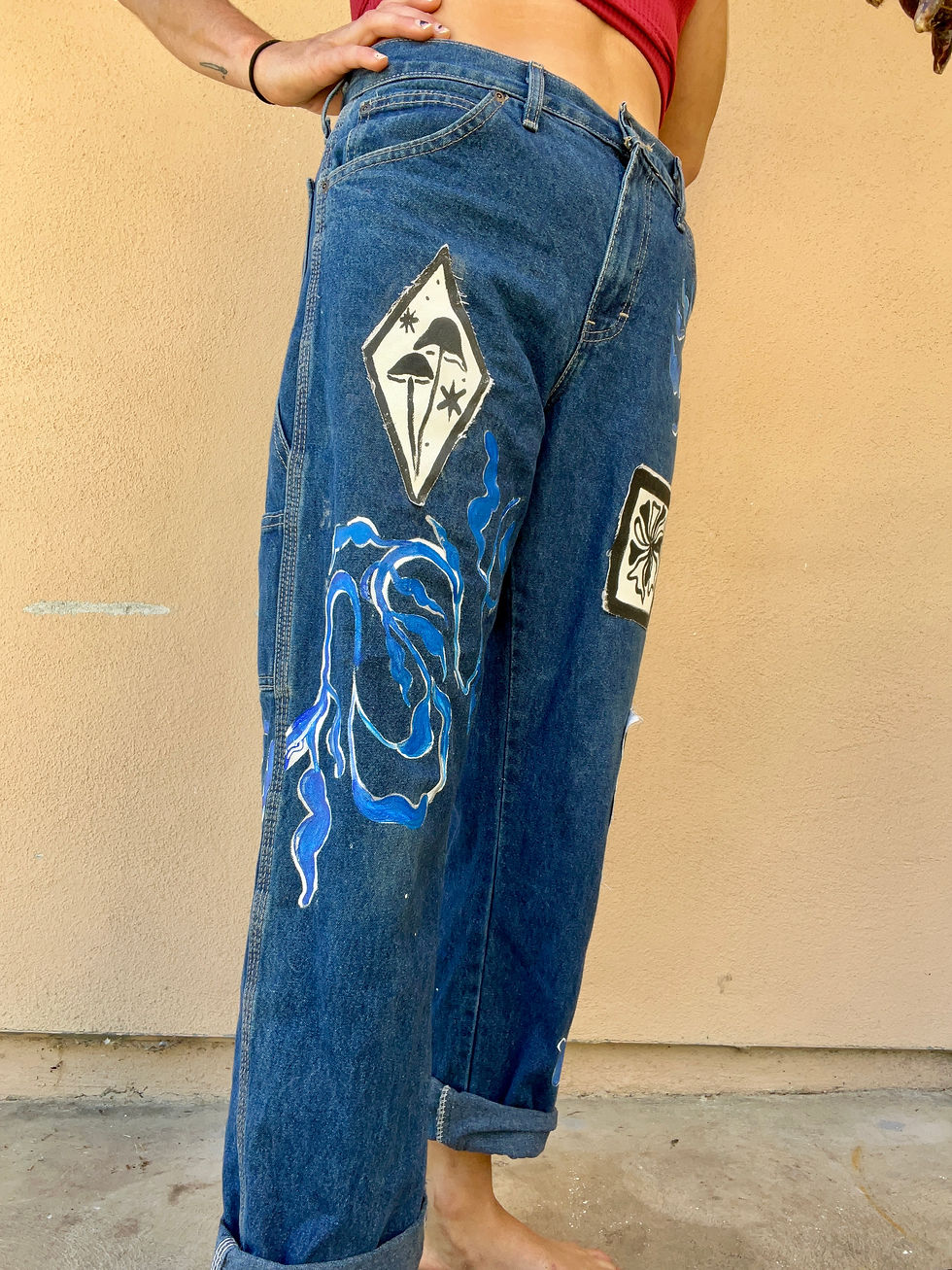 Thumbnail: surreal upcycled dickies blue jeans Sz 32