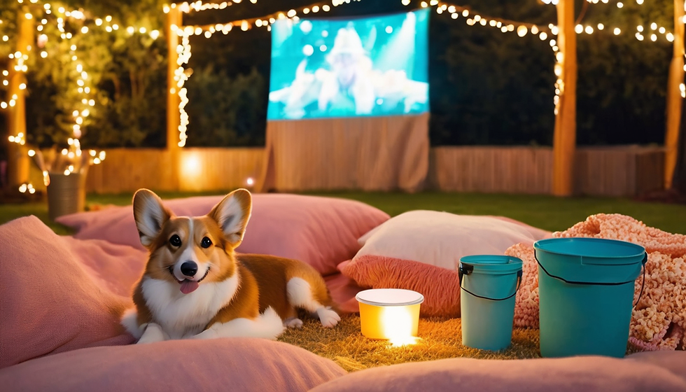 Corgi Movie Night Under the Stars