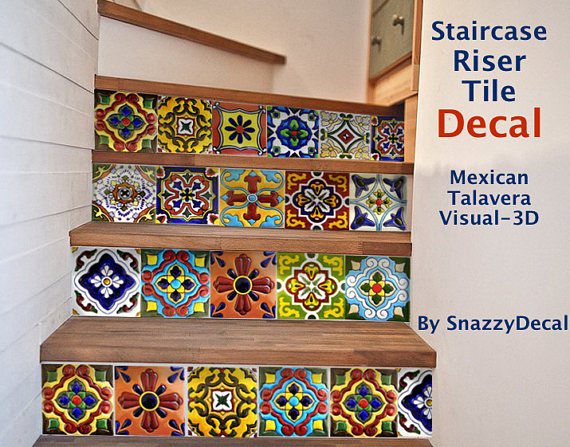 Miniature : Vinyl Tile Sticker Mexican Talavera TR001