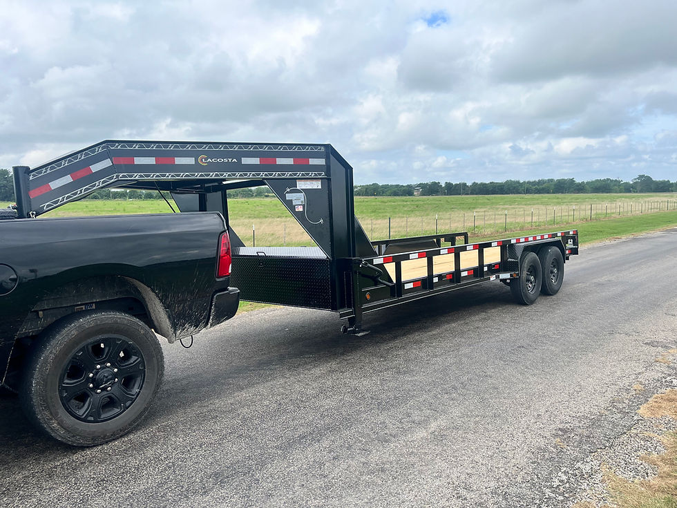 20x83 LaCosta gooseneck utility trailer with 7K axles and Texas-built C-channel frame