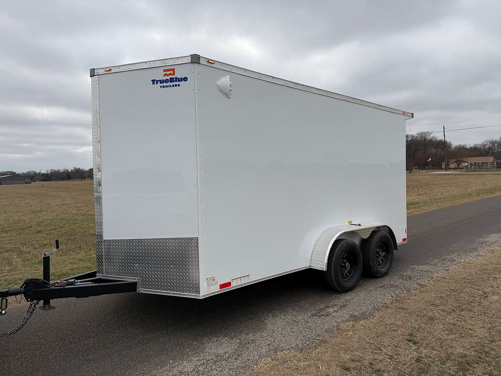 Thumbnail: 2026 TrueBlue 14x7x7 Enclosed Cargo Trailer – White