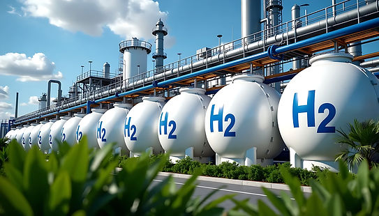 modern-hydrogen-production-facility-with-h2-tanks-pipelines-greenery-blue-sky-with-industr
