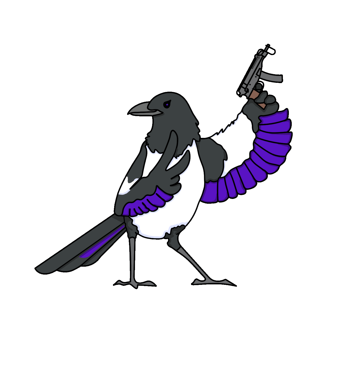 Purple Airsoft magpie logo