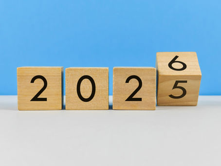 Four blocks displaying the year, with the final block flipping from 5 to 6 to show the shift from 2025 into 2026.