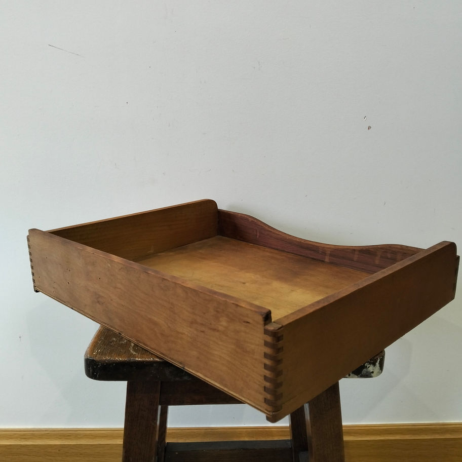 Vintage Dovetailed Wooden Tray | Rustic Desk Tray | Wooden Serving /Display Tray