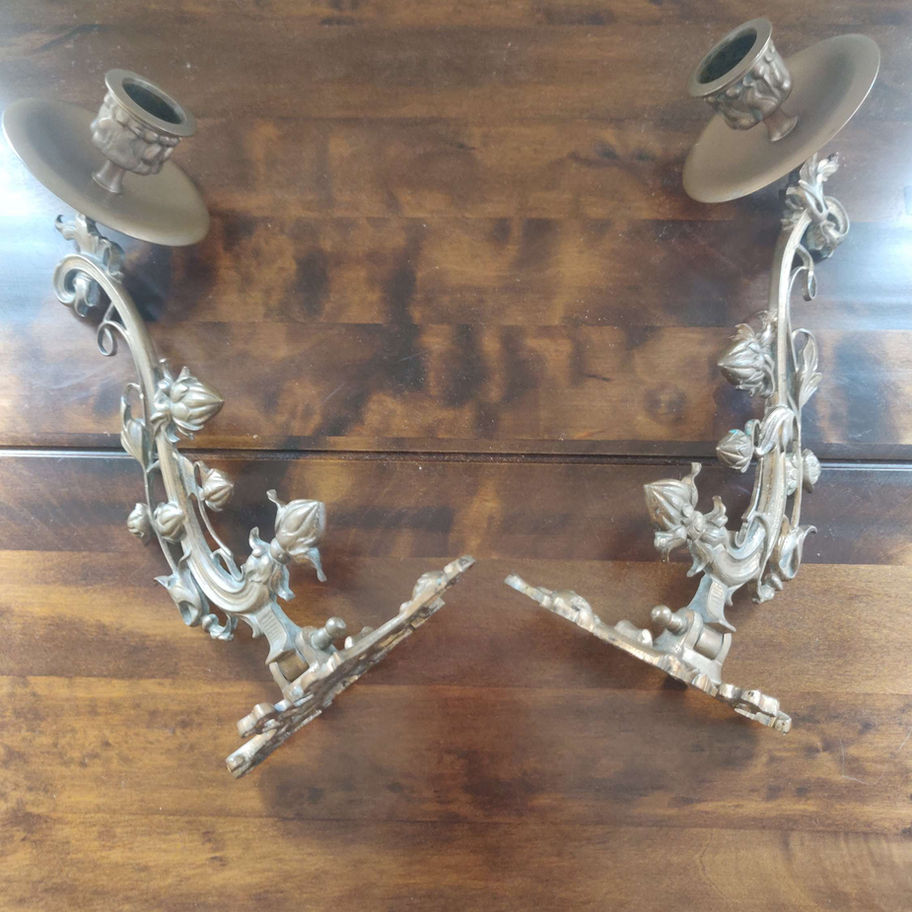 sconces pair of solid brass