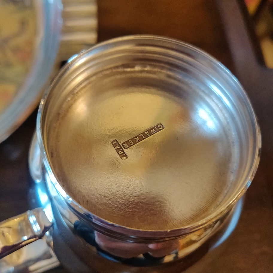 Vintage C .Walker ( Walker and hall) silver plate 3 piece tea / coffee set