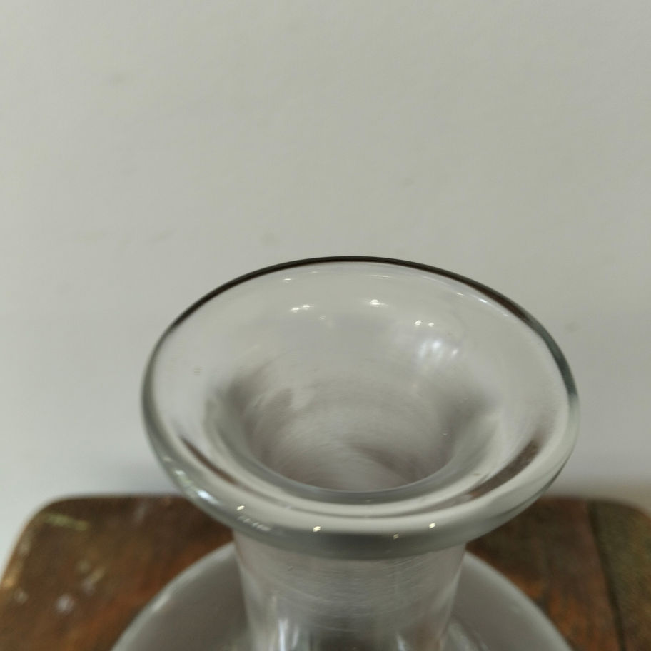 Vintage Krosno Clear Glass Globe Decanter with Stopper | Classic Barware