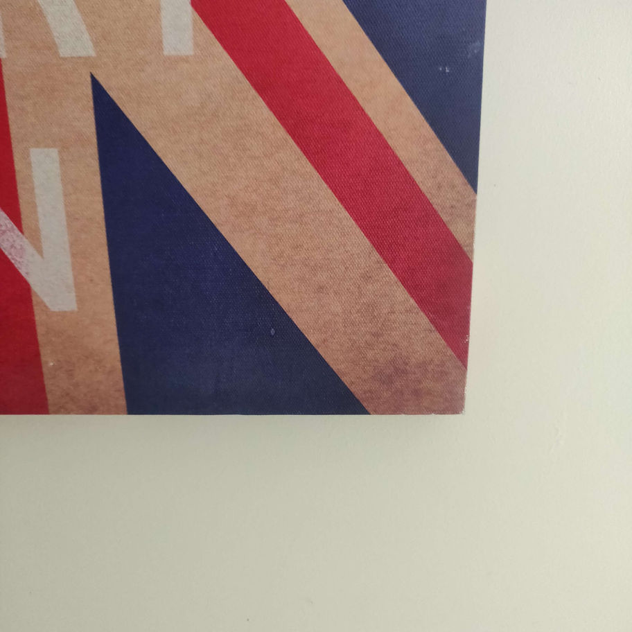 Keep Calm and carry On sign union jack on canvas