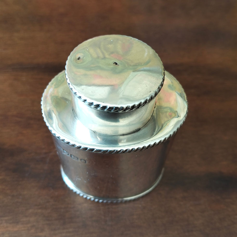 Antique Victorian Sterling Silver Tea Caddy by Martin, Hall & Co. Sheffield 1897