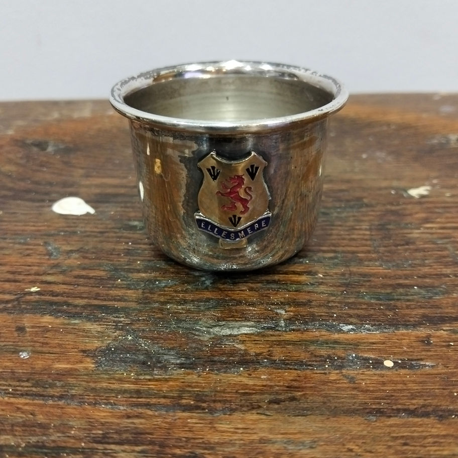 Vintage Silver-Plated Beaker / Trophy Cup with Ellesmere Crest