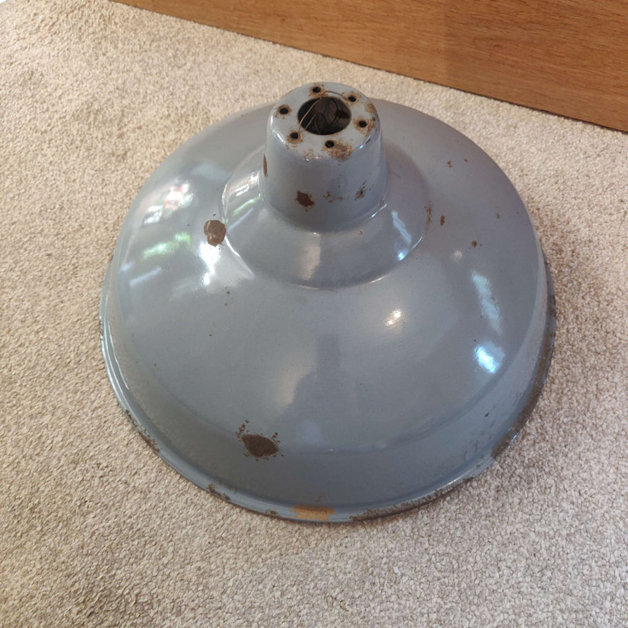 Vintage 1950s enamel lamp shade