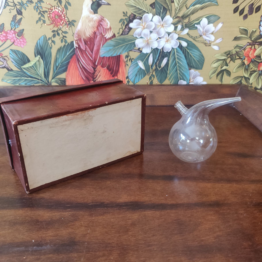 Vintage undine irrigator eye application glass with original box by Emarco rare