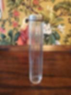 Antique Victorian 1882 silver top ribbed glass dressing table jar hat pins etc ?