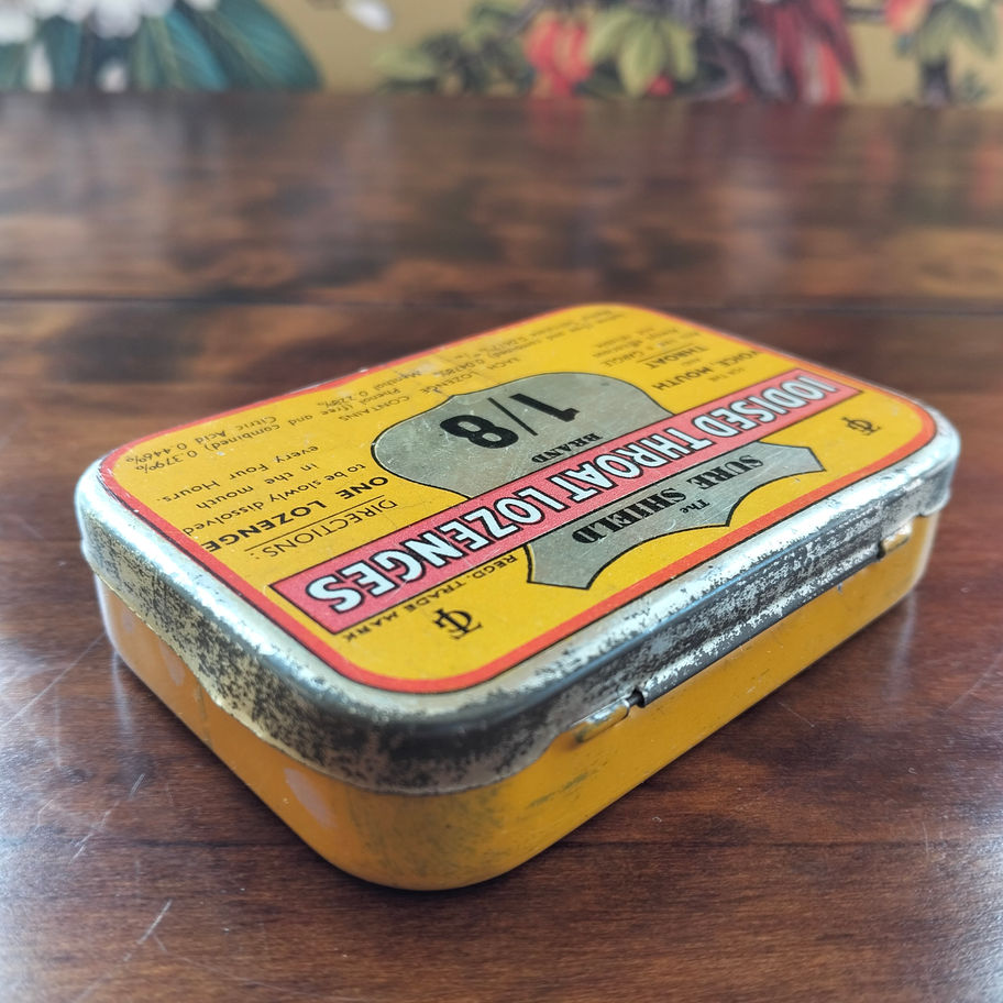 Vintage “Sure Shield” Iodised Throat Lozenges Tin By Thos. Guest & Co., Ltd.