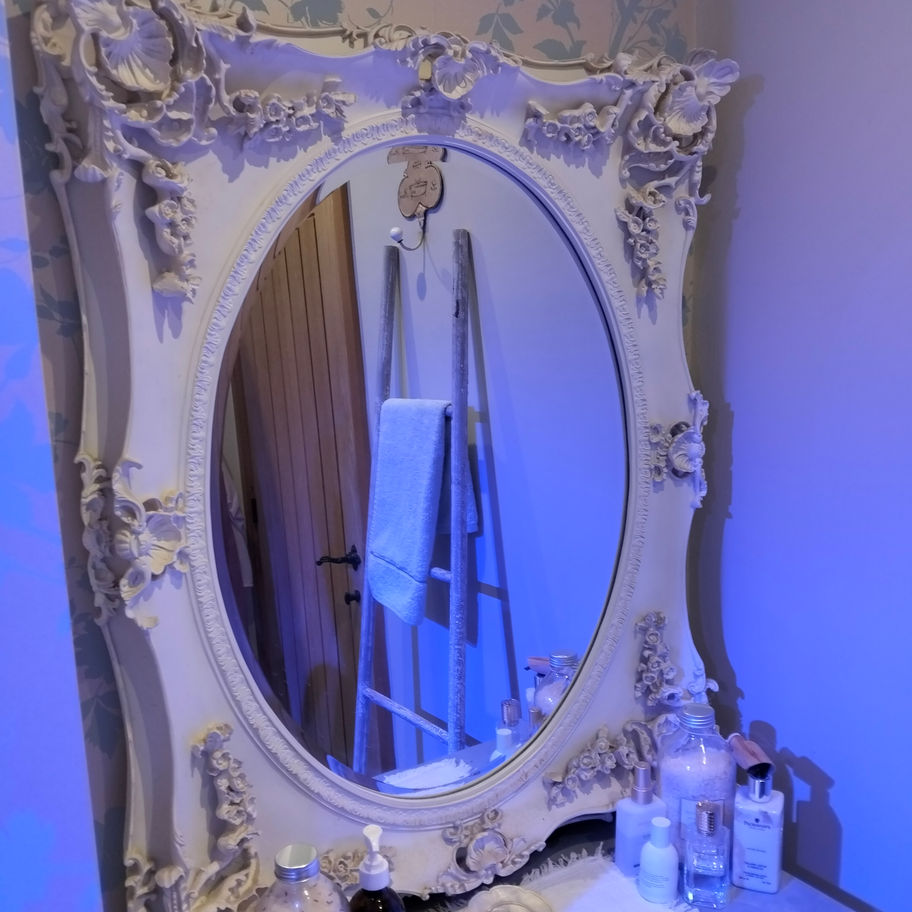 Vintage white large Laura Ashley ornate mirror stunning.