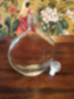 Vintage Clear Glass perfume bottle with Stopper makers stamp to base