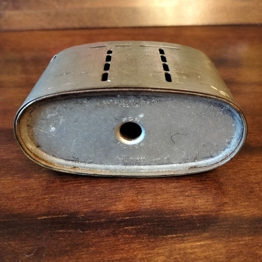 Vintage may be older ( patent 1927) Cheltenham and Gloucester money tin