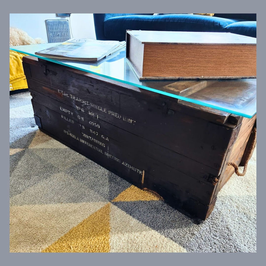Vintage large wooden crate probably military / artillery use