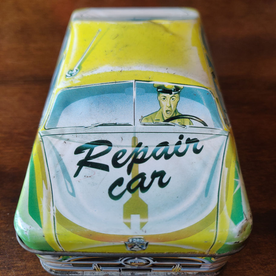 Vintage 1982 Ian Logan collectibles repair car soap tin