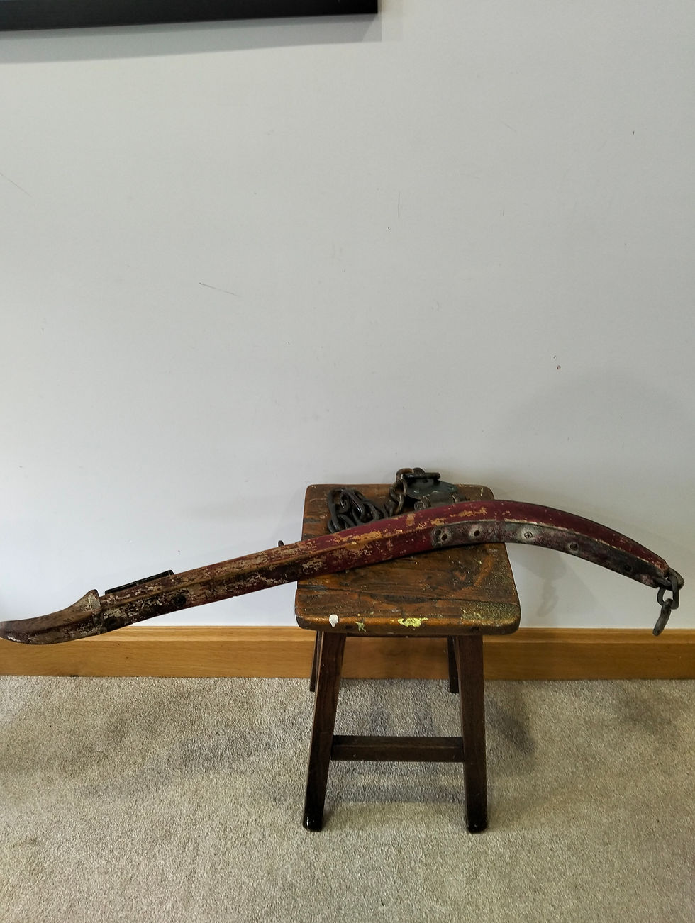 Antique Painted Horse Hame / Harness Hame with Chain