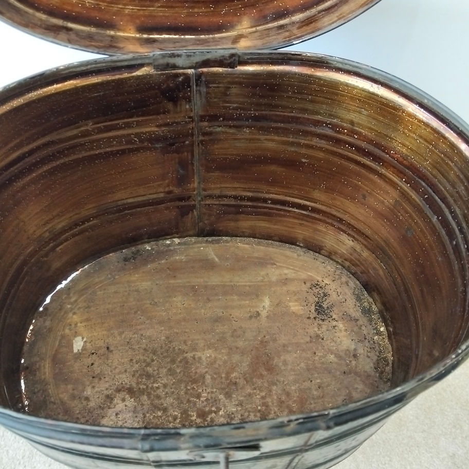 Antique Toleware Hat Box – Late Victorian / Early 20th Century stunning looking