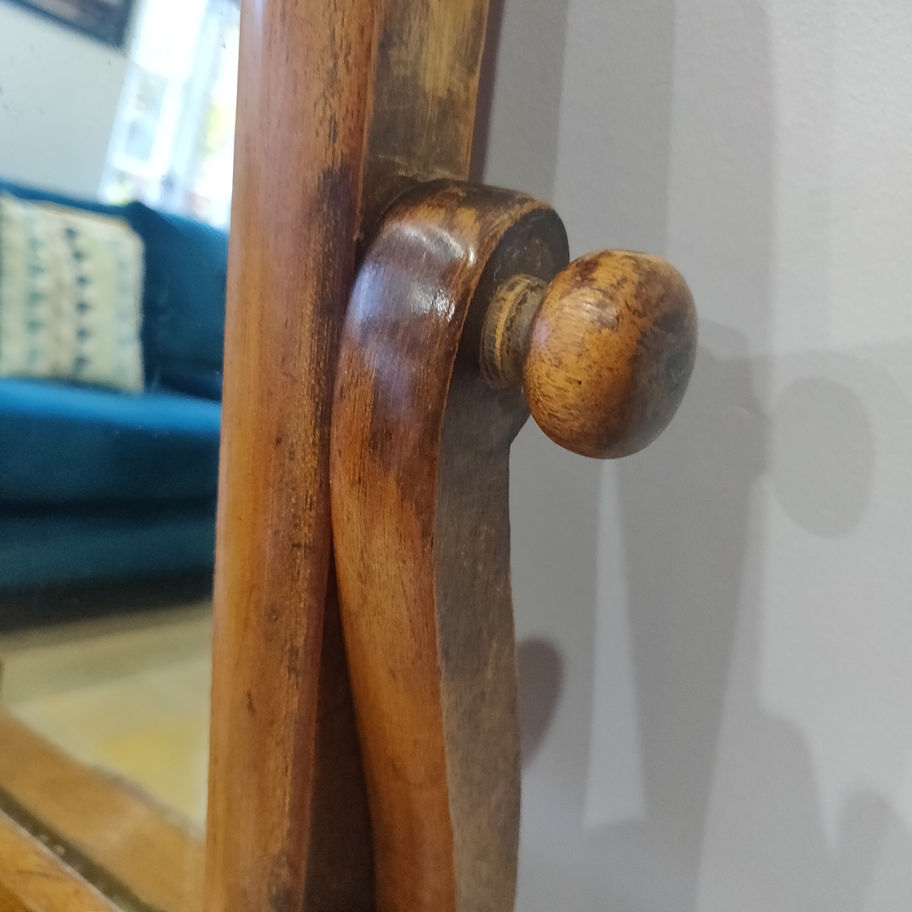 Antique late 19th century arts and crafts mahogany dressing table swing mirror