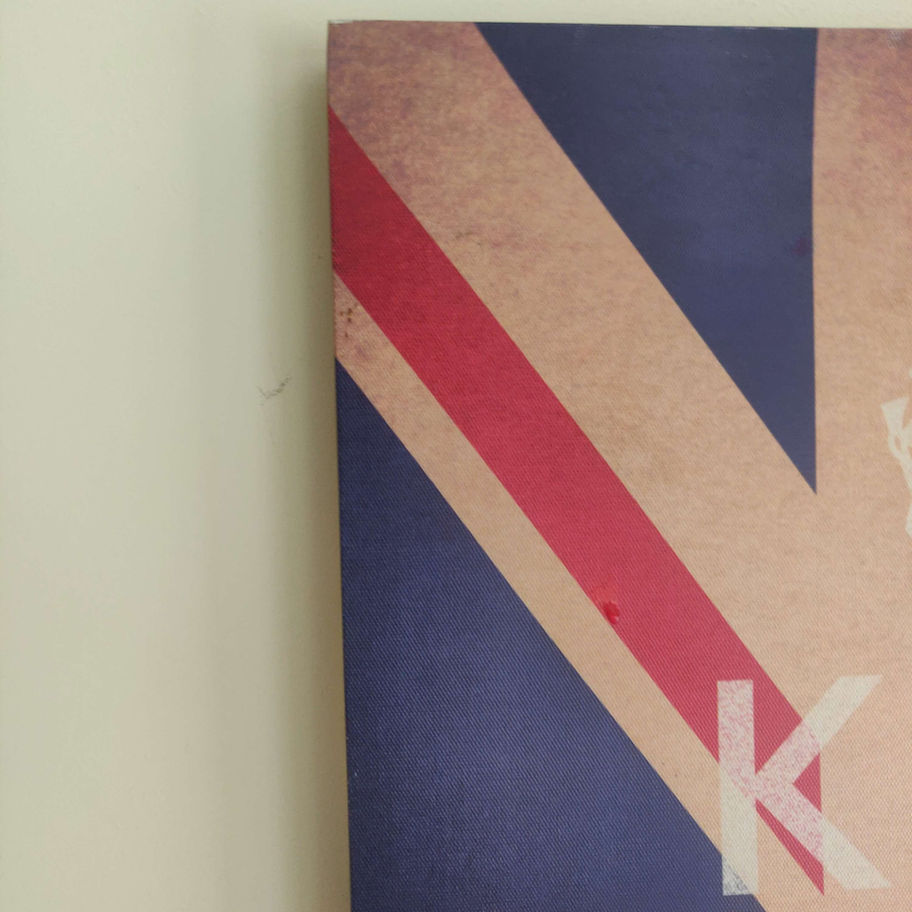 Keep Calm and carry On sign union jack on canvas