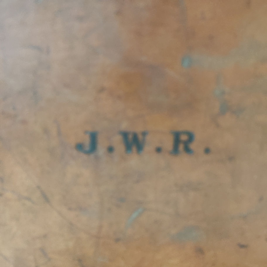 Vintage leather brief case with initials JWR amazing display piece