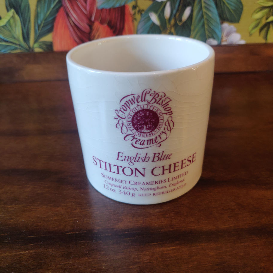 Stilton English blue storage jar decorative